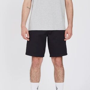 Volcom Stone Drawstring Skate Frickin Elasticated 19” Black Shorts Size Medium